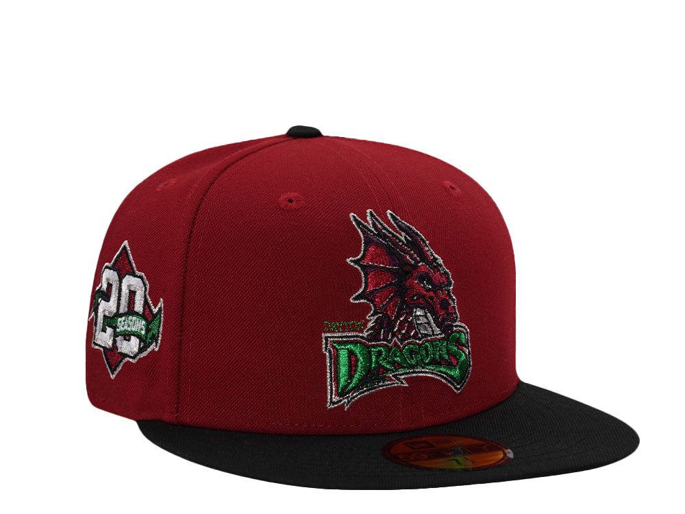 New Era Dayton Dragons 20th Anniversary Maroon Two Tone Edition 59Fifty Fitted Gorra