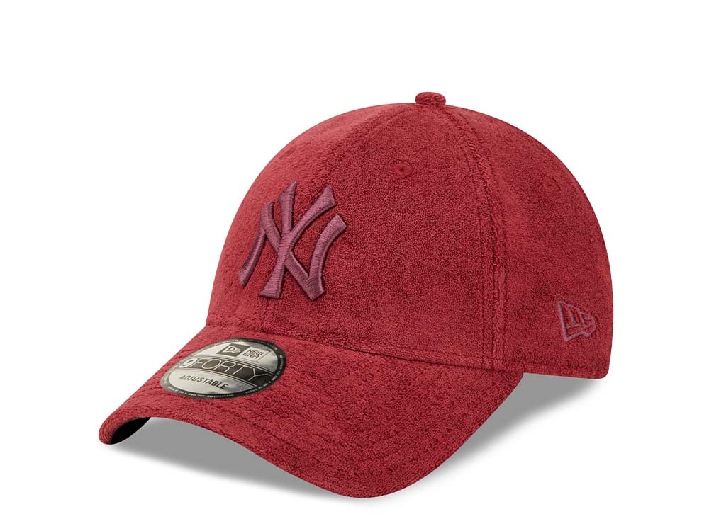 New Era New York Yankees Towelling Maroon 9Forty Strapback Gorra