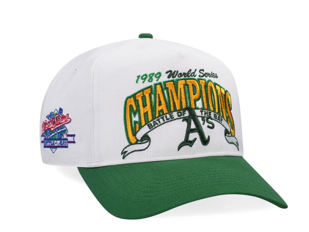 47Brand Oakland Athletics World Series 1989 White Arch Champions Hitch Snapback Gorra