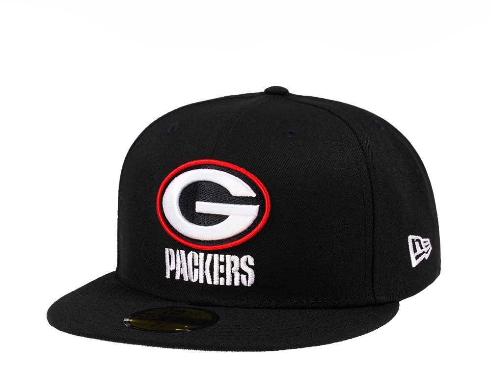 New Era Green Bay Packers Black Crimson Collection 59Fifty Fitted Gorra