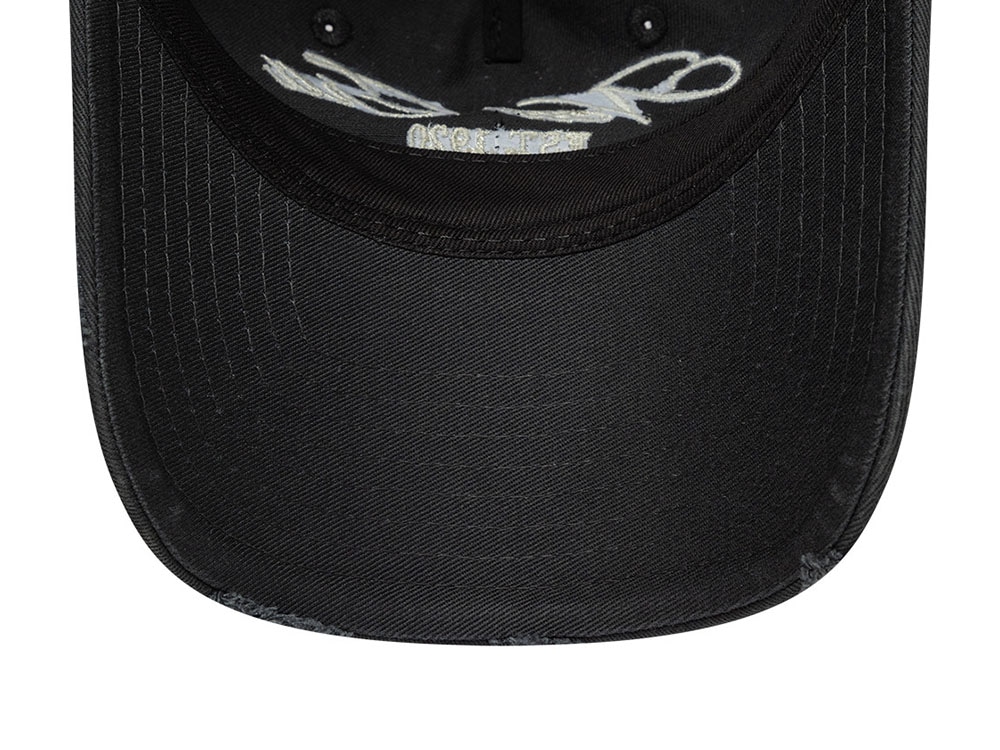 New Era Washed Distressed Black 9Twenty A Frame Strapback Gorra