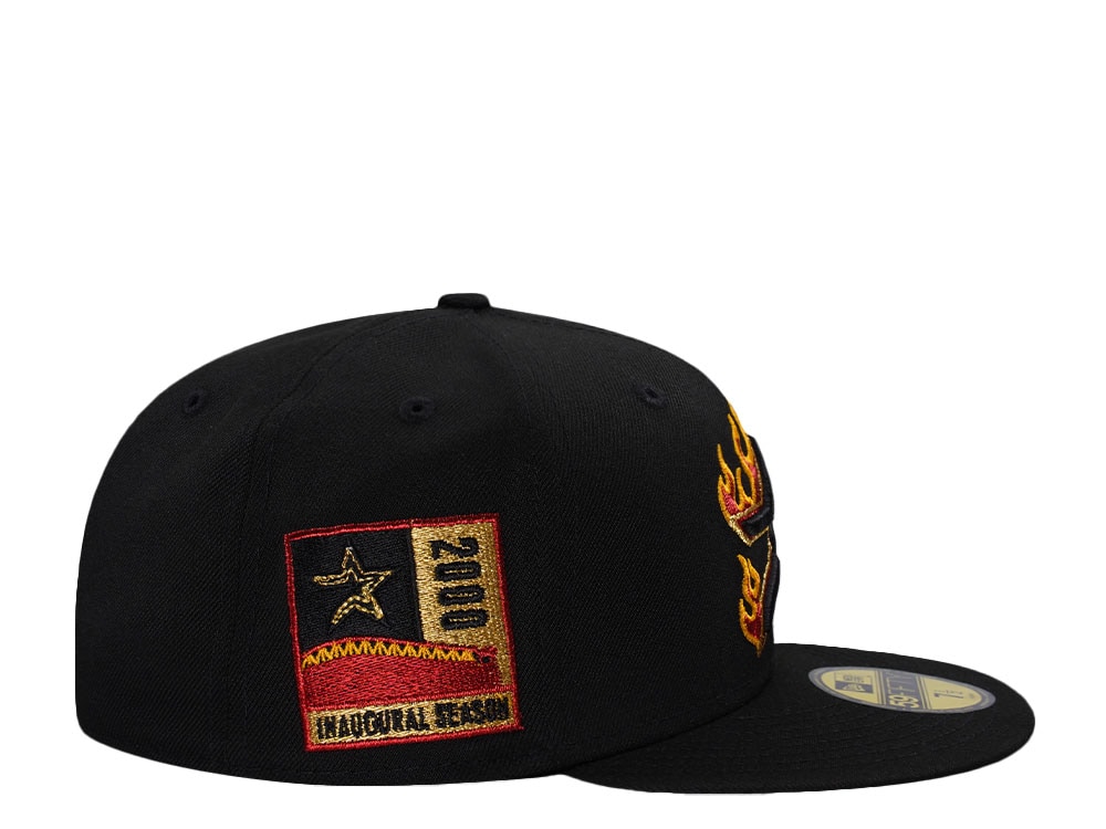 New Era Houston Astros Inaugural Season 2000 Flames Black Prime Edition 59Fifty Fitted Gorra