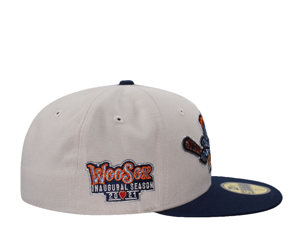 New Era Worcester Red Sox Inaugural Season Stone Two Tone Edition 59Fifty Fitted Gorra