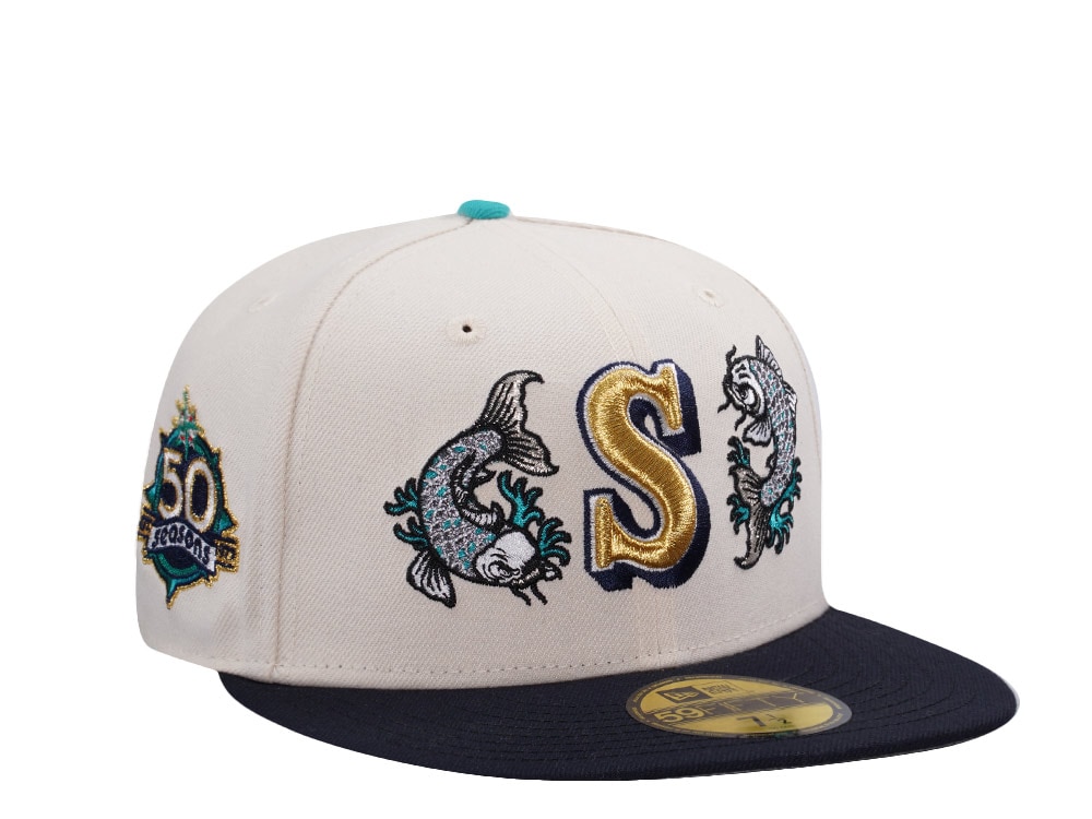 New Era Seattle Mariners 50th Anniversary Koi Chrome Two Tone Edition 59Fifty Fitted Gorra