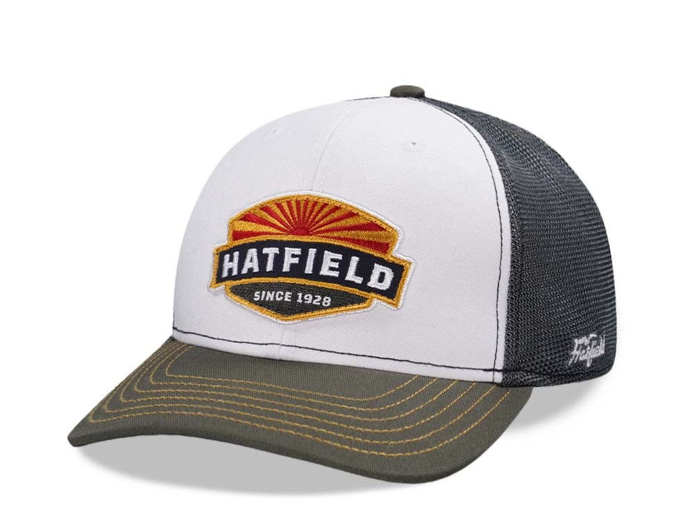 Hatfield Sunset White Dark Green Trucker Snapback Gorra