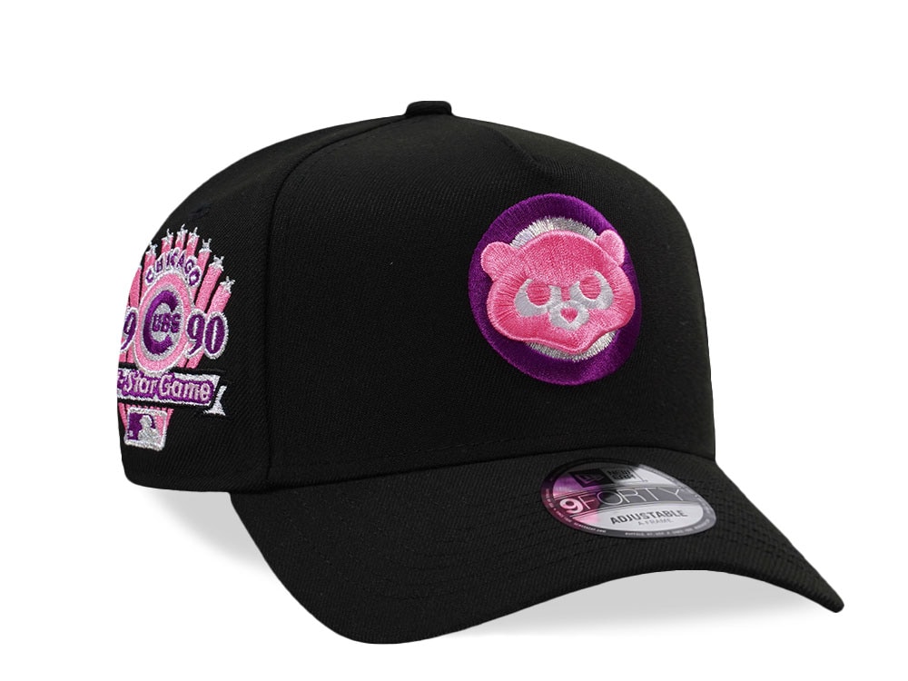 New Era Chicago Cubs All Star Game 1990 Magenta Black Prime Edition 9Forty A Frame Snapback Gorra