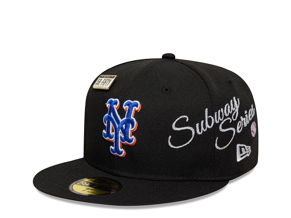 New Era New York Mets Subway Series Multi Patch Black Prime Edition 59Fifty Fitted Gorra