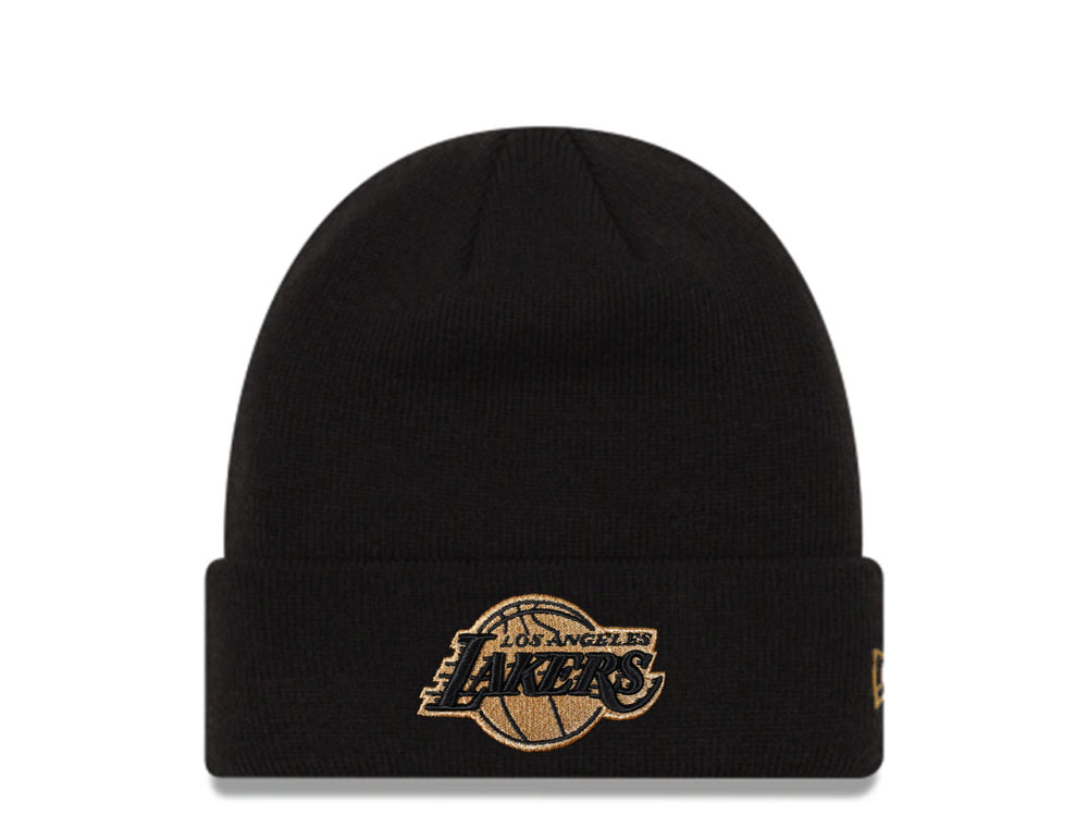 New Era Los Angeles Lakers Black and Gold Logo Gorro