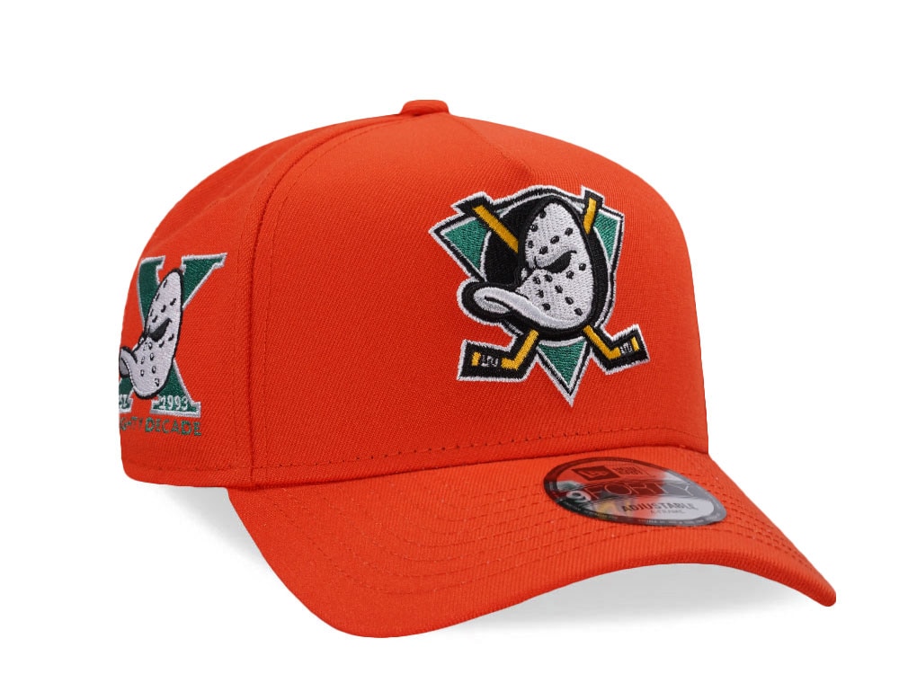 New Era Anaheim Ducks 10th Anniversary Orange Prime Edition 9Forty A Frame Snapback Gorra