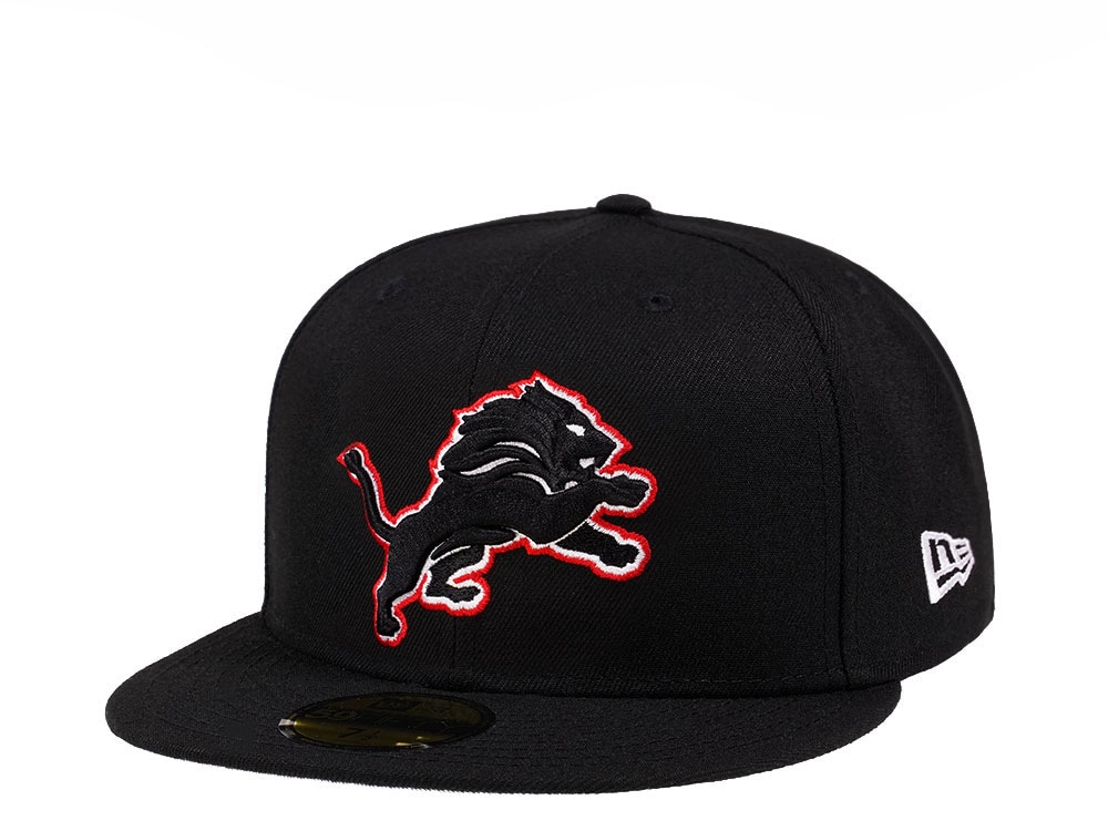 New Era Detroit Lions Black Crimson Collection 59Fifty Fitted Gorra