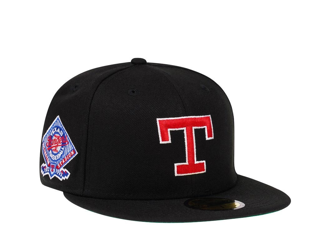 New Era Texas Rangers Arlington Stadium Black Throwback Edition 59Fifty Fitted Gorra