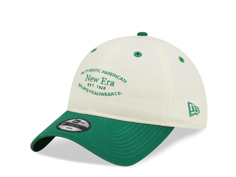 New Era Est. 1920 Contrast Stone Green Two Tone 9Twenty Strapback Gorra