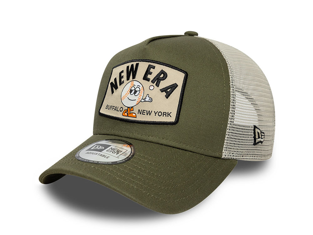 New Era Summer Patch Olive Edition 9Forty A Frame Trucker Snapback Gorra