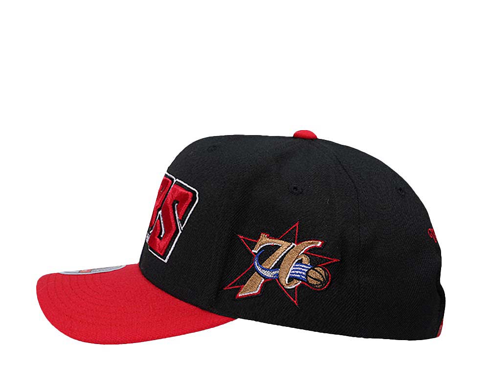 Mitchell & Ness Philadelphia 76ers Shredder Stretch Hardwood Classic Red Flex Snapback Gorra