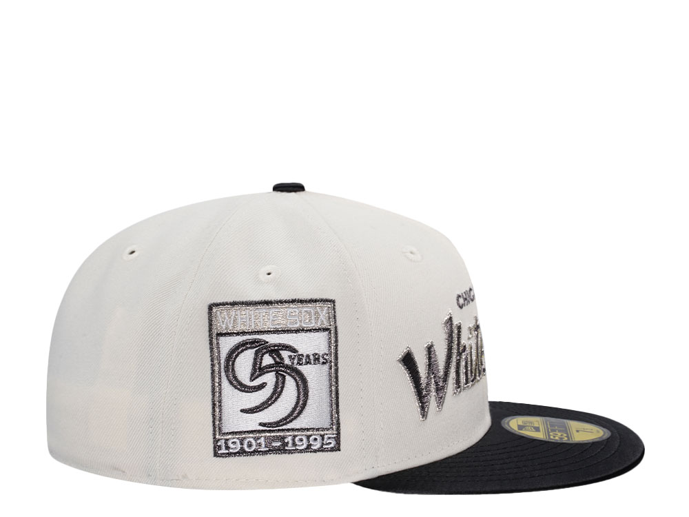 New Era Chicago White Sox 95 Years Satin Edition White Black 59Fifty Fitted Gorra