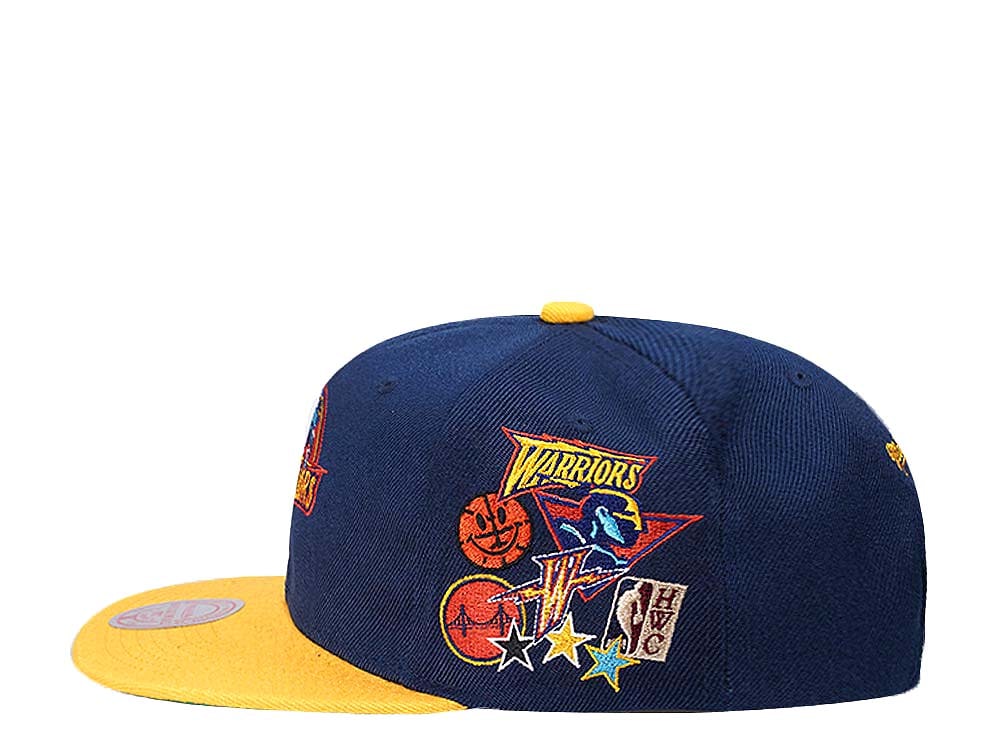 Mitchell & Ness Golden State Warriors Patch Overload Hardwood Classic Snapback Gorra