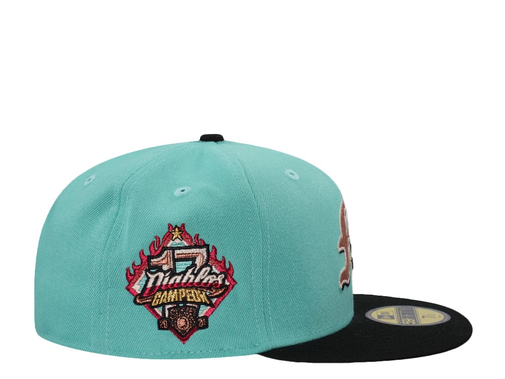 New Era Mexico Diablos Clear Mint Two Tone Edition 59Fifty Fitted Gorra