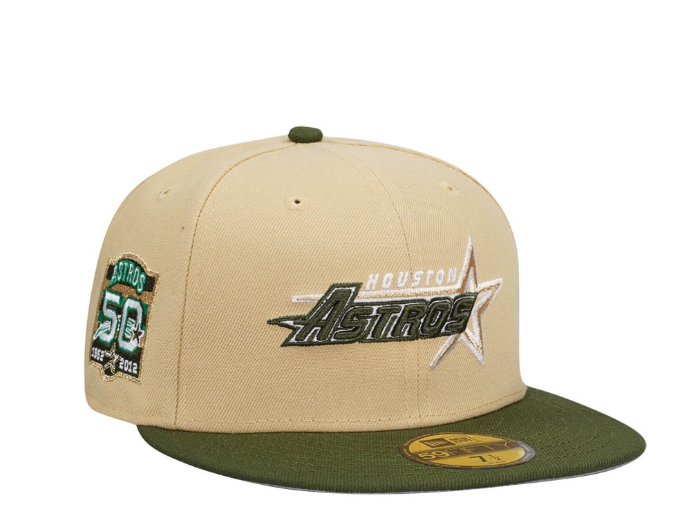 New Era Houston Astros 50th Anniversary Vegas Gold Prime Two Tone Edition 59Fifty Fitted Gorra