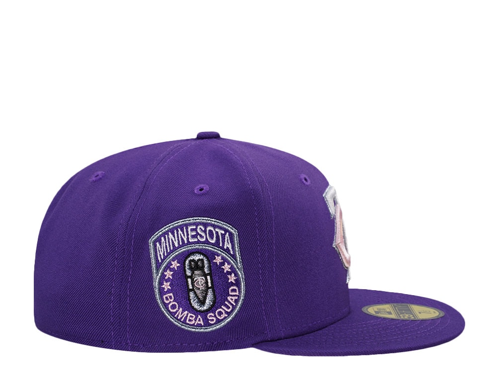 New Era Minnesota Twins Bomba Squad Purple Pink Prime Edition 59Fifty Fitted Gorra