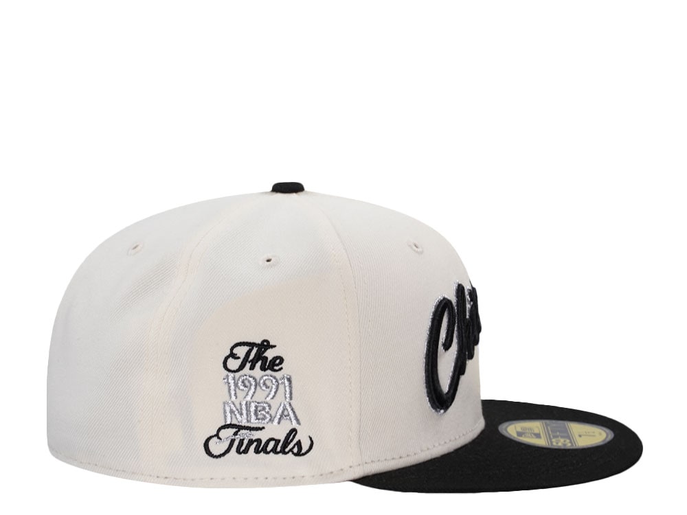 New Era Chicaco Bulls NBA Finals 1991 Script White Two Tone Edition 59Fifty Fitted Gorra