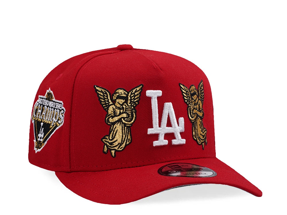 New Era Los Angeles Dodgers World Series 2025 Angel Scarlet Prime Edition 9Fifty A Frame Snapback Gorra
