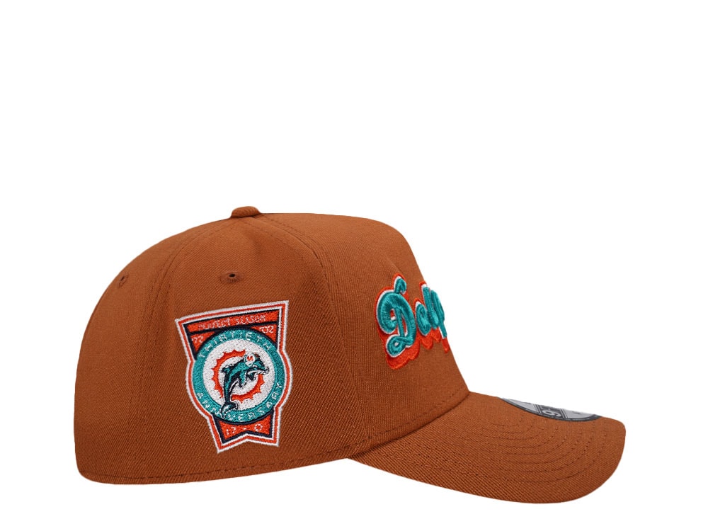 New Era Miami Dolphins 30th Anniversary Earth Brown Edition 9Forty A Frame Snapback Gorra