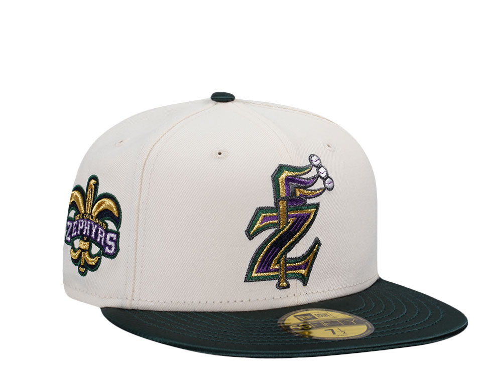 New Era New Orleans Zephyrs  Chrome Satin Brim Two Tone Edition 59Fifty Fitted Gorra