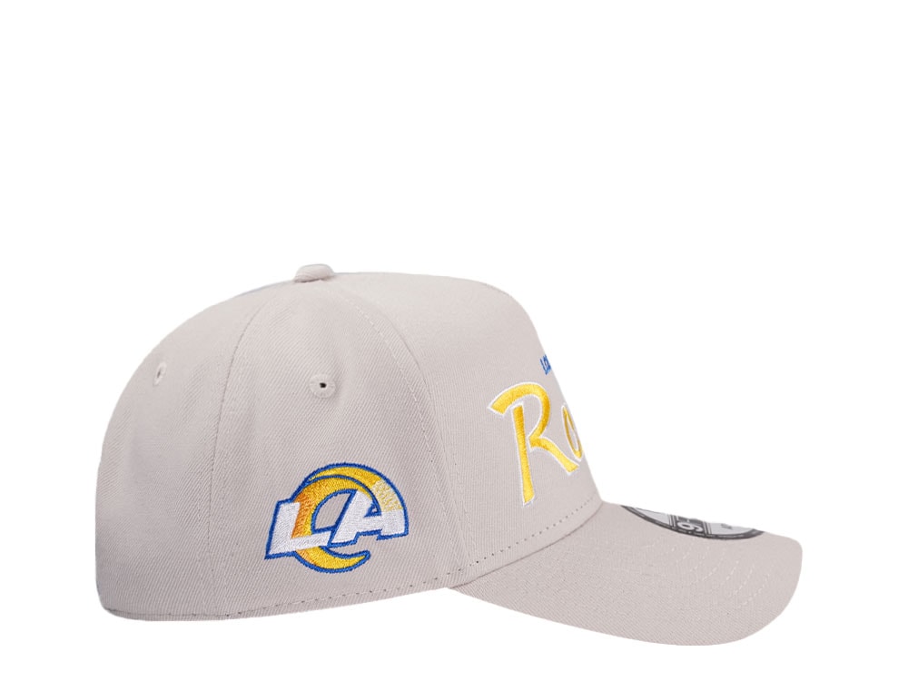 New Era Los Angeles Rams Script Stone White Edition 9Forty A Frame Snapback Gorra