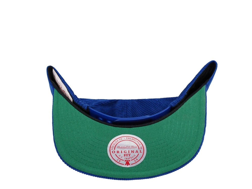 Mitchell & Ness Golden State Warriors Blue Cord Hardwood Classic Snapback Gorra