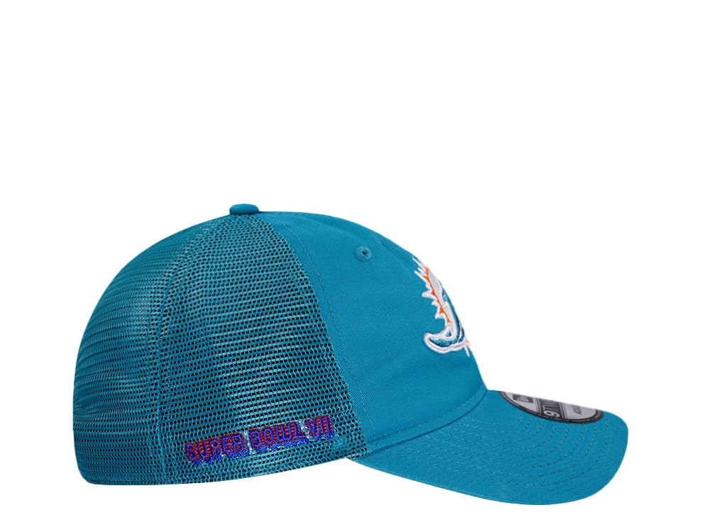 New Era Miami Dolphins Super Bowl VII Teal Trucker Edition 9Twenty Snapback Gorra