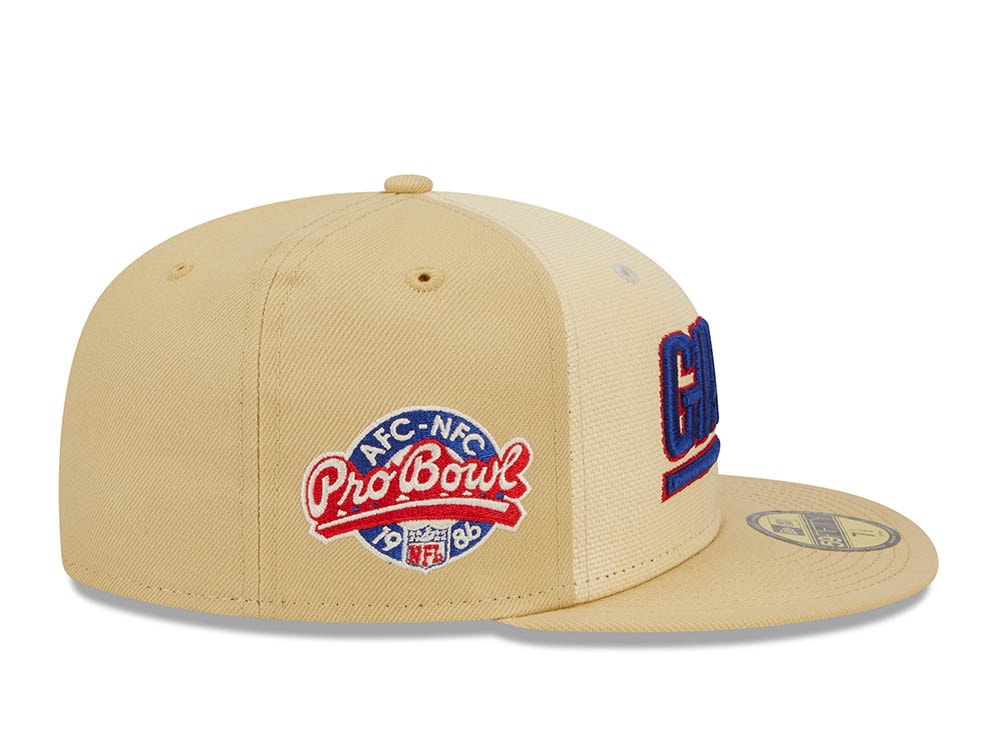 New Era New York Giants Pro Bowl 1986 Raffia Front Vegas Gold Edition 59Fifty Fitted Gorra