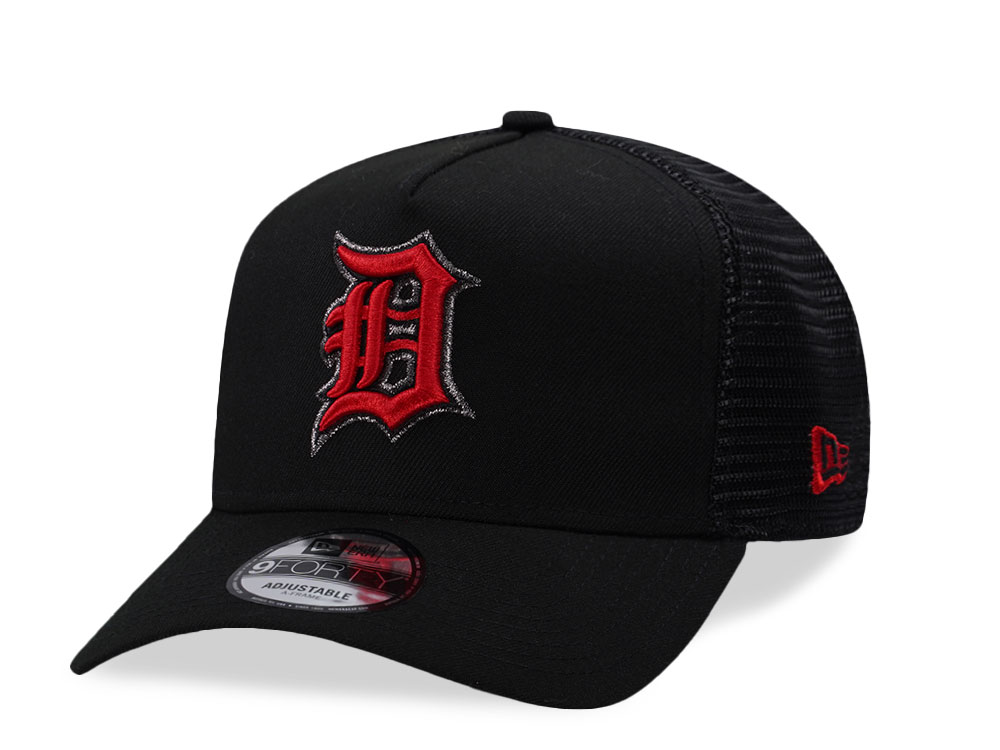 New Era Detroit Tigers Black And Red Edition 9Forty A Frame Trucker Snapback Gorra