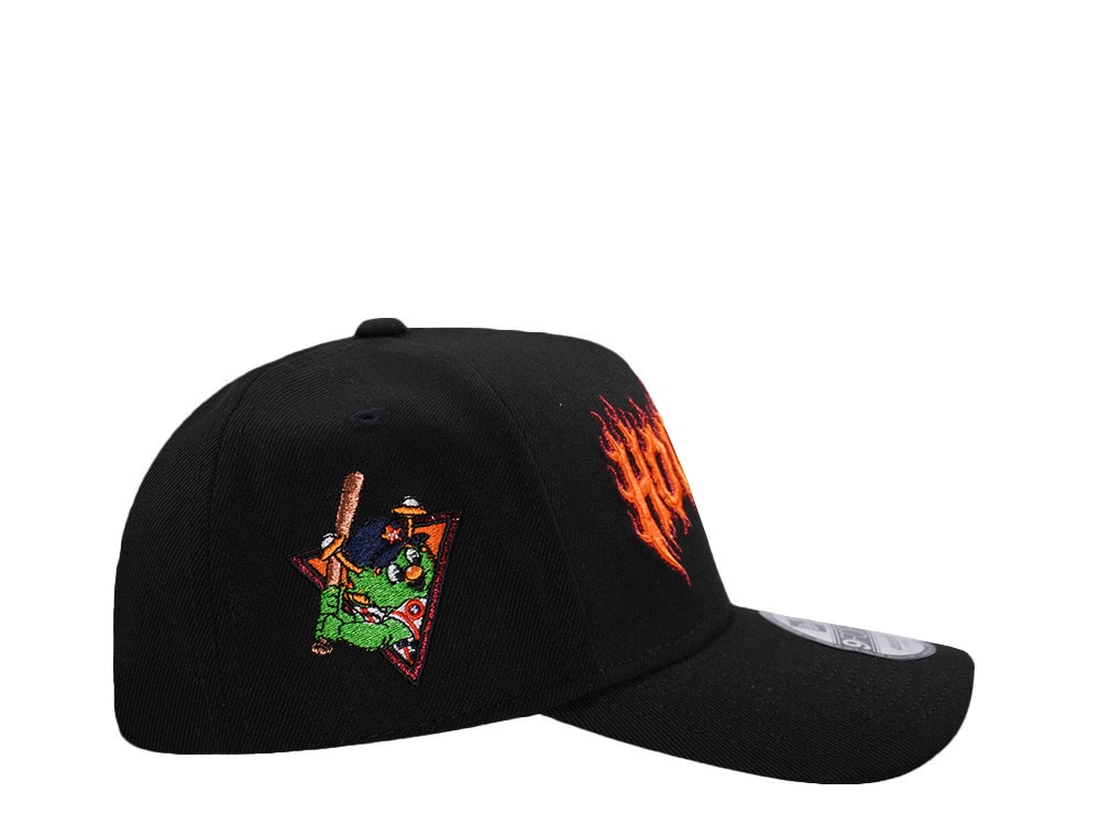 New Era Houston Astros Flames Black Prime Edition 9Forty A Frame Snapback Gorra