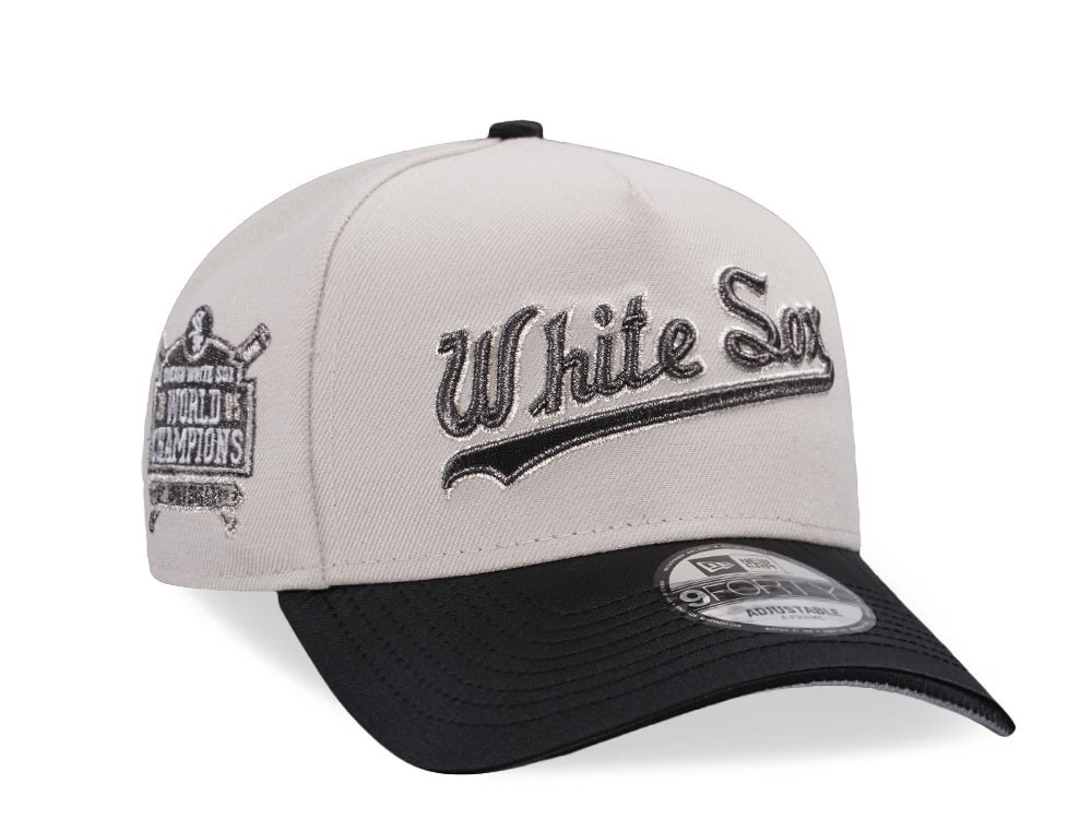 New Era Chicago White Sox World Champions 2005 Stone Satin Brim Two Tone 9Forty A Frame Snapback Gorra