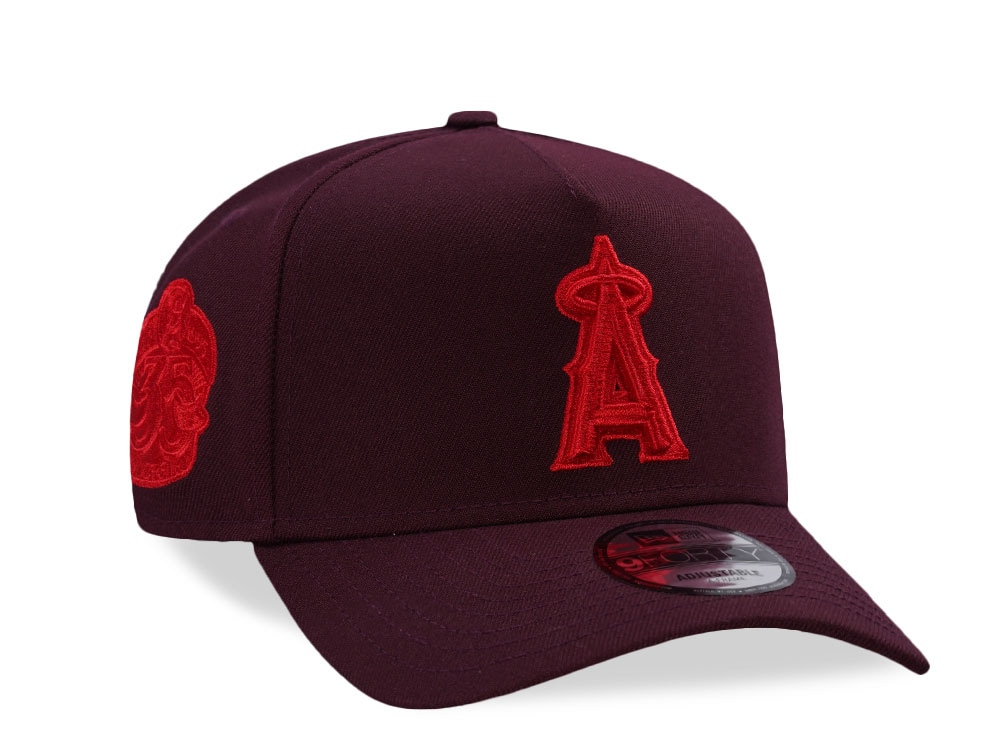 New Era Anaheim Angels 35th Anniversary Maroon Prime Edition 9Forty A Frame Snapback Gorra