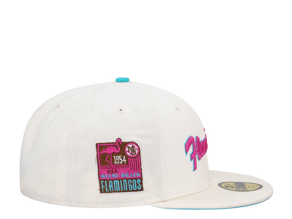 New Era Miami Beach Flamingos Vice Chrome Edition 59Fifty Fitted Gorra