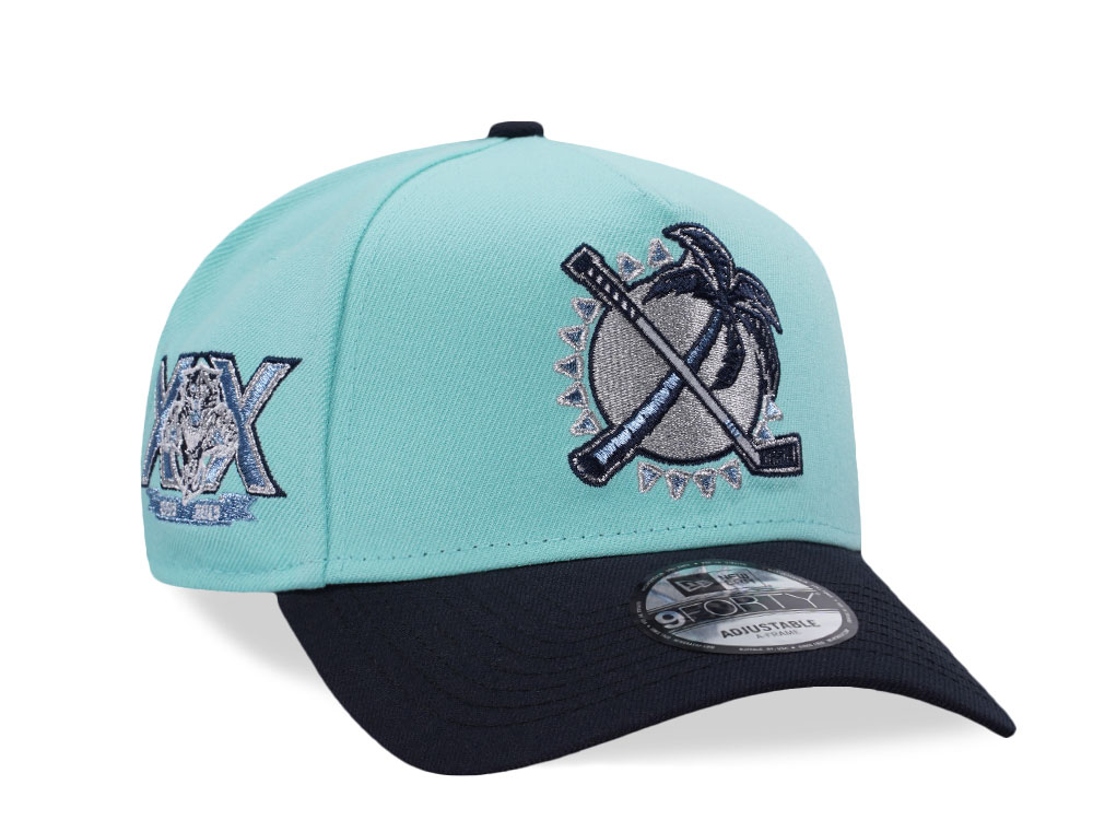 New Era Florida Panthers 20th Anniversary Tint Blue Two Tone Edition 9Forty A Frame Snapback Gorra