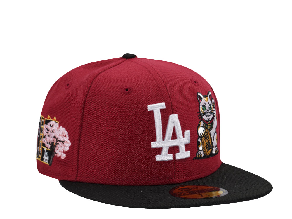 New Era Los Angeles Dodgers Tokyo Series 2025 Lucky Cat Brick Red Two Tone Edition 59Fifty Fitted Gorra