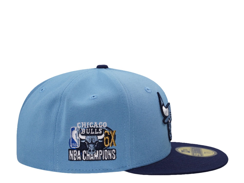 New Era Chicago Bulls 6x NBA Champion Sky Blue Two Tone Edition 59Fifty Fitted Gorra