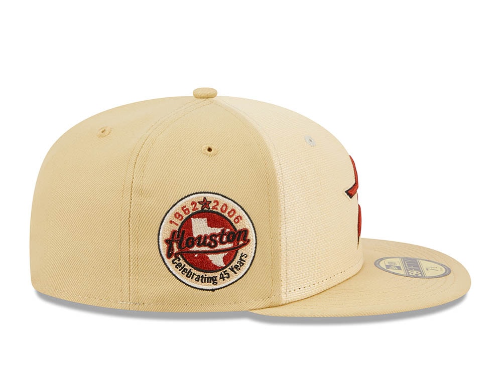 New Era Houston Astros 45th Anniversary Raffia Front Vegas Gold Edition 59Fifty Fitted Gorra