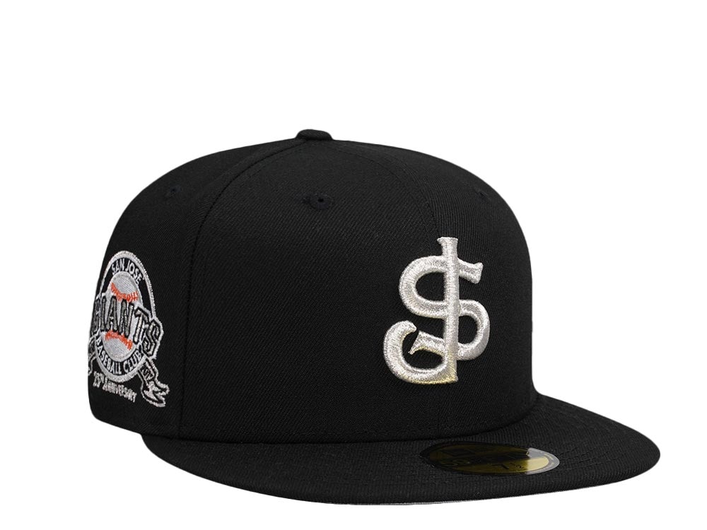 New Era San Jose Giants 25th Anniversary Black Silver Prime Edition 59Fifty Fitted Gorra