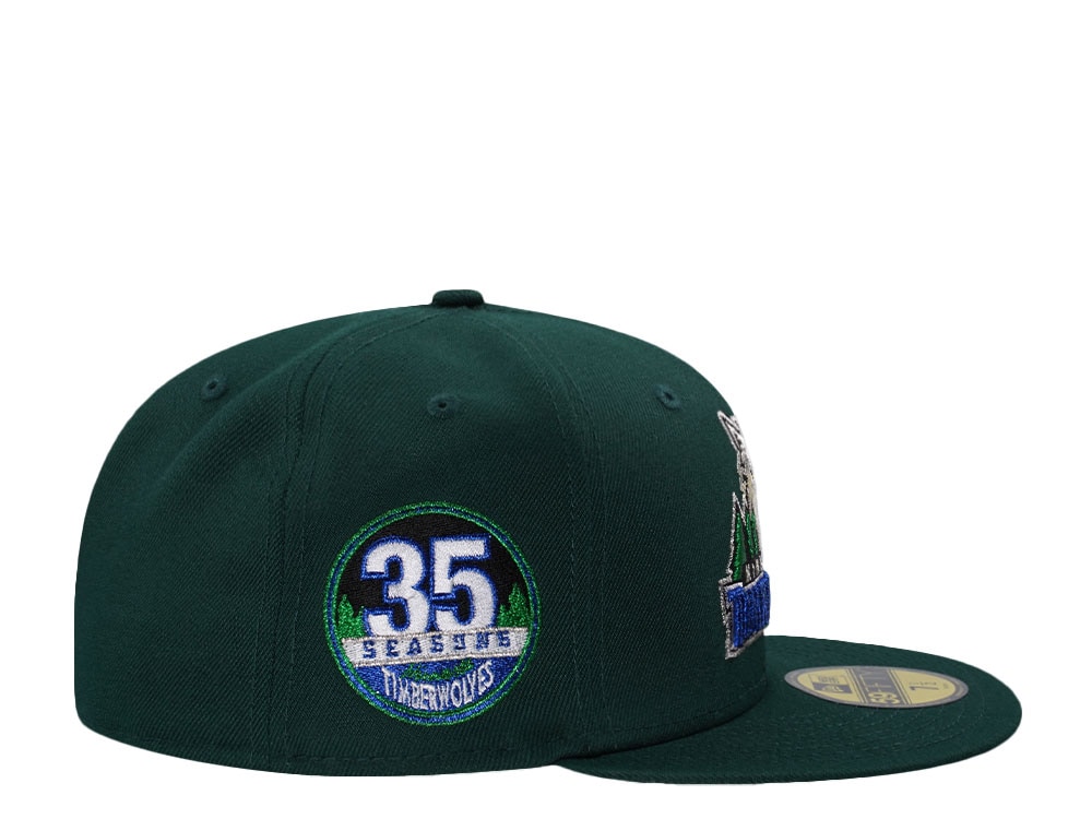 New Era Minnesota Timberwolves 35th Anniversary Green Prime Edition 59Fifty Fitted Gorra