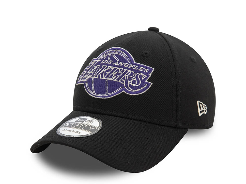 New Era Los Angeles Lakers Black Metallic 9Forty Strapback Gorra