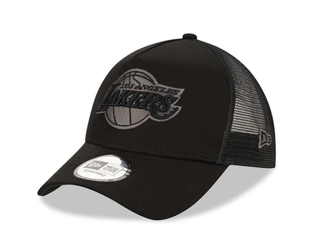 New Era Los Angeles Lakers  Black Graphite Trucker Snapback Gorra