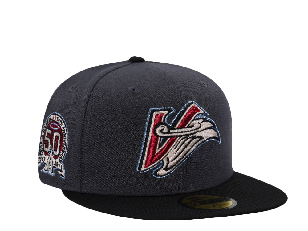 New Era Anaheim Angels 50th Anniversary Dark Gray Two Tone Edition 59Fifty Fitted Gorra