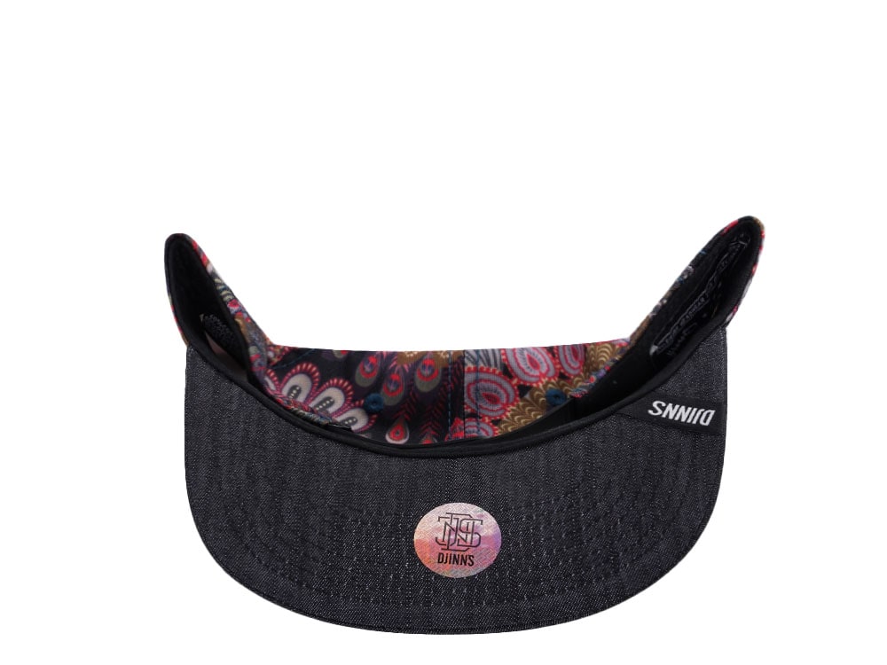 Djinns Peacock Linen Multicolor 6 Panel Snapback Gorra