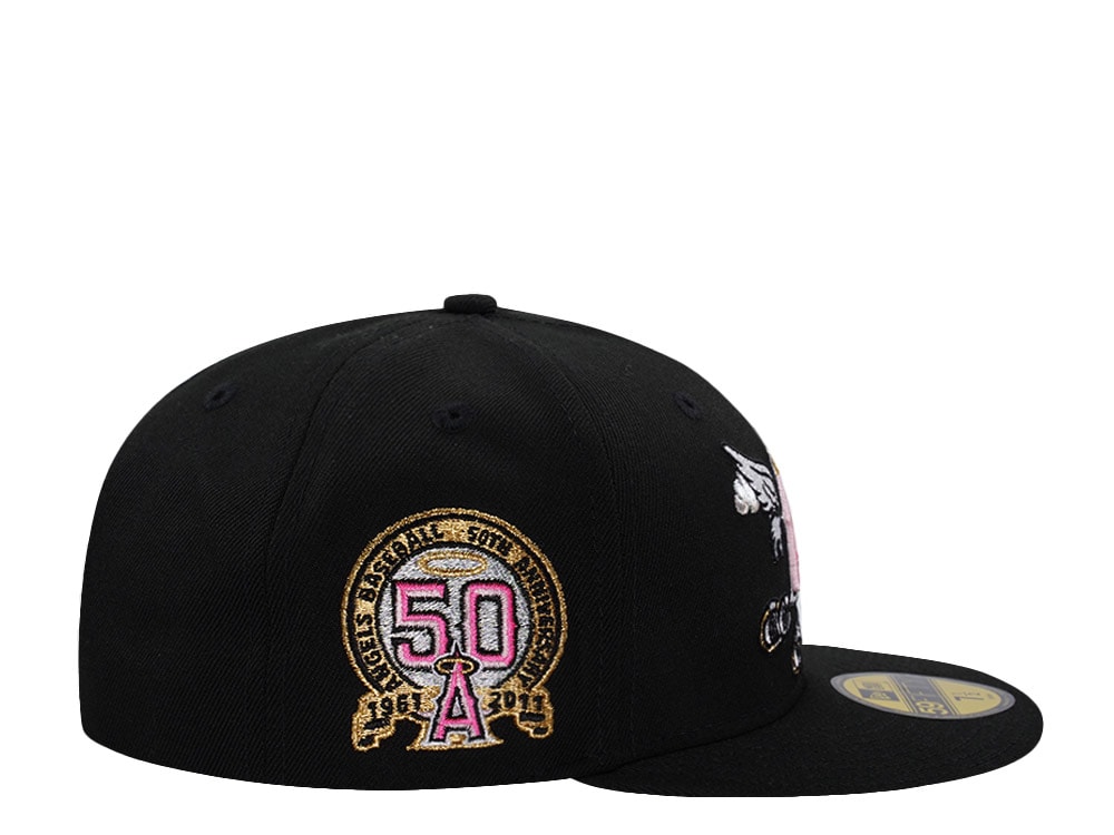 New Era Anaheim Angels 50th Anniversary Clouds Black Prime Edition 59Fifty Fitted Gorra