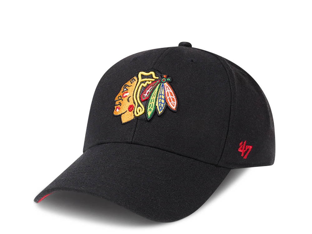 47Brand Chicago Blackhawks Black Color Classic Snapback Gorra