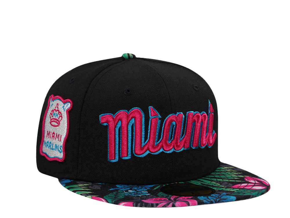 New Era Miami Marlins Floral Summer Two Tone Edition 59Fifty Fitted Gorra