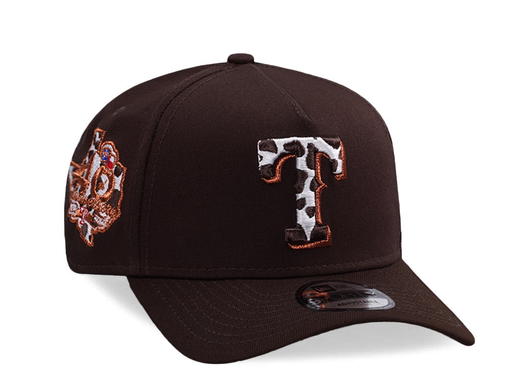 New Era Texas Rangers 40th Anniversary Burnt Wood Prime Edition 9Forty A Frame Snapback Gorra
